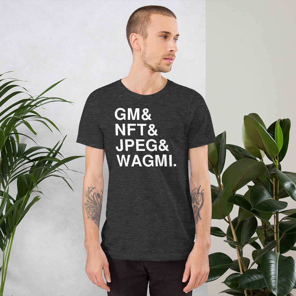 Gm, NFT, JPEG & WAGMI | Cryptoart Web 3.0 Shirt