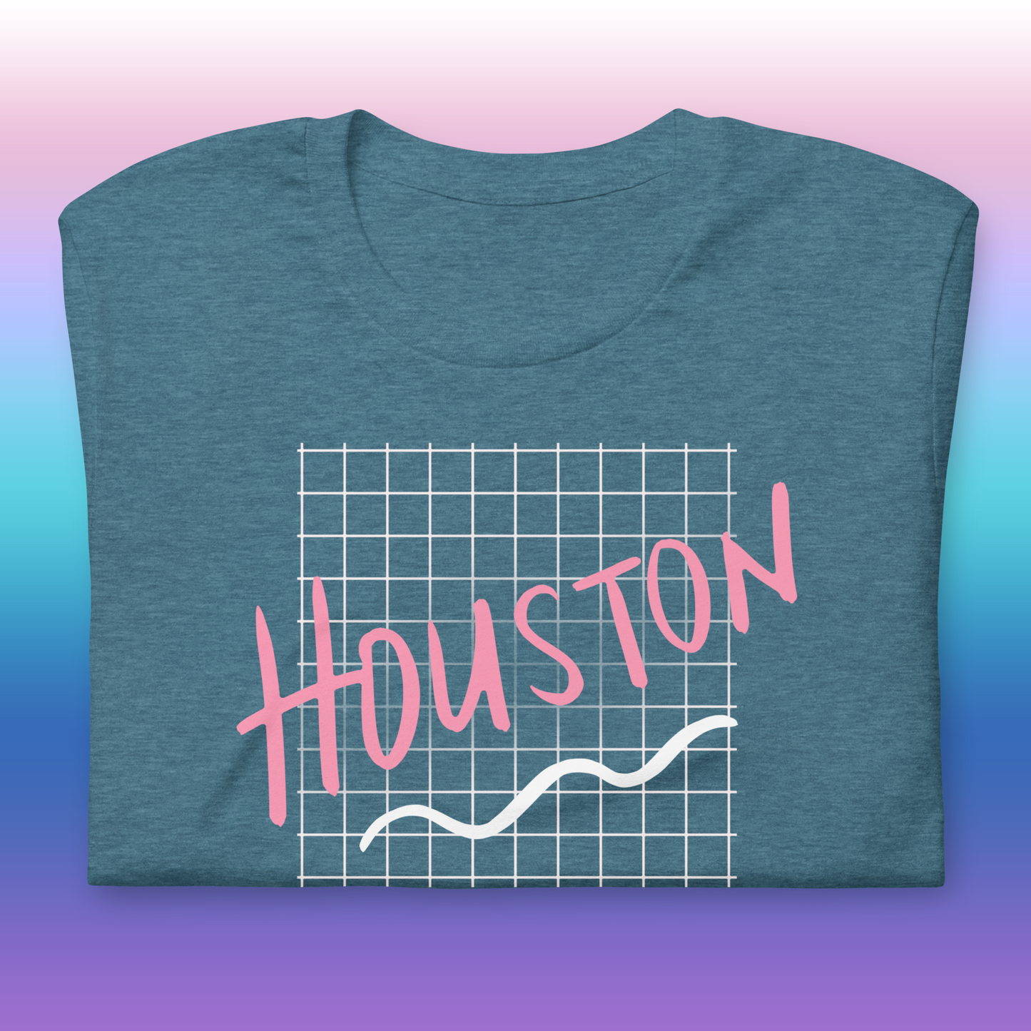 Retro Houston 80's Grid Unisex Shirt | Htown HTX Screwston 90's Vintage Minimal Tee | S-4XL