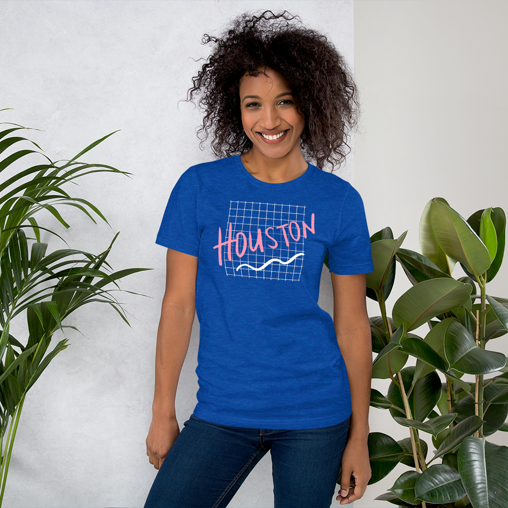 Retro Houston 80's Grid Unisex Shirt | Htown HTX Screwston 90's Vintage Minimal Tee | S-4XL