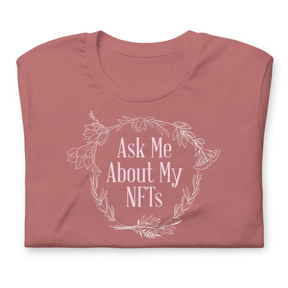 Ask Me About My NFTs Floral Shirt | Crypto Non Fungible Apparel