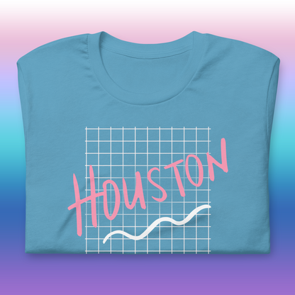 Retro Houston 80's Grid Unisex Shirt | Htown HTX Screwston 90's Vintage Minimal Tee | S-4XL