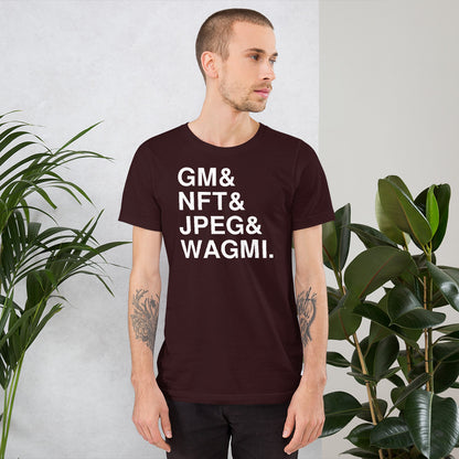 Gm, NFT, JPEG & WAGMI | Cryptoart Web 3.0 Shirt