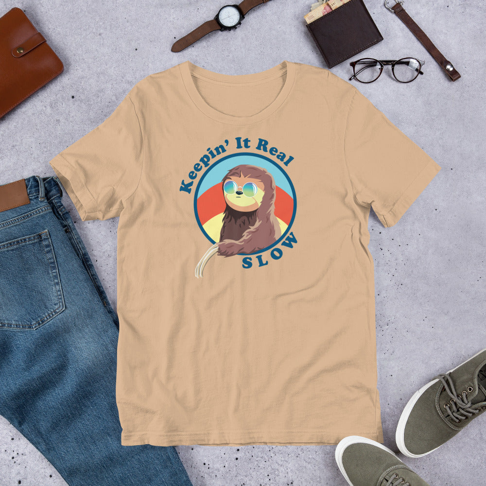 Keepin' It Real Slow Sloth Unisex T-Shirt - Bella Canvas