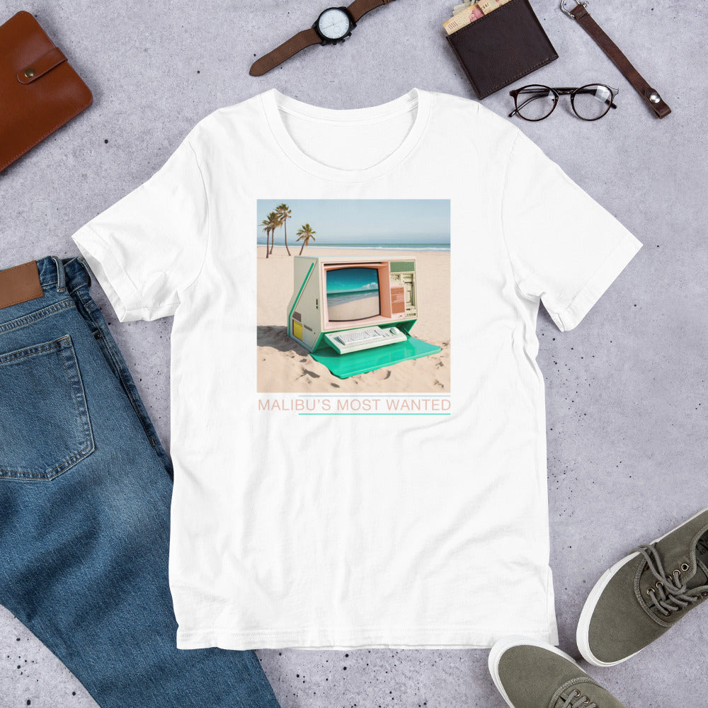 Malibu's Most Wanted Workstation Shirt - Vaporwave Computer Techwear