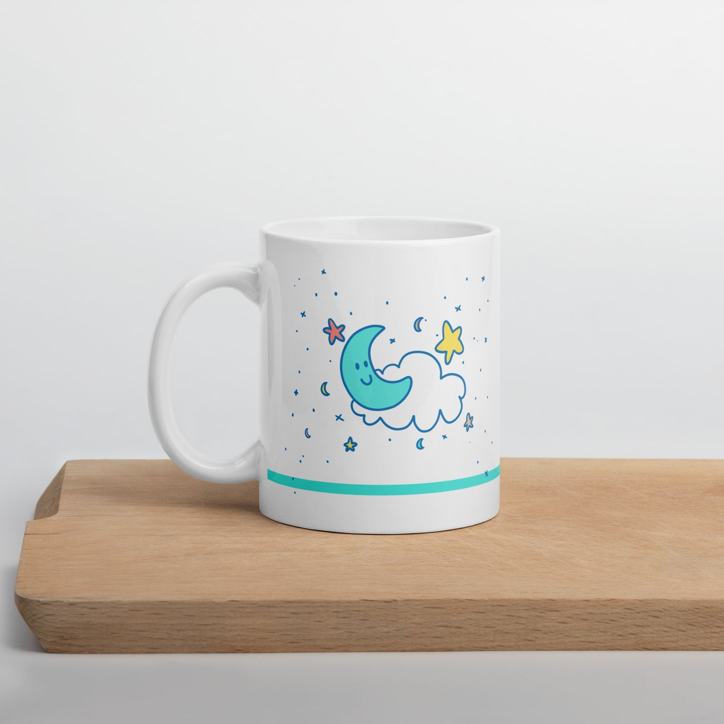 Cute Moon & Stars White Glossy Mug 11oz/15oz