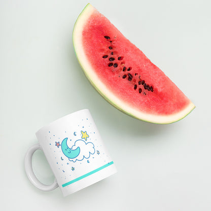 Cute Moon & Stars White Glossy Mug 11oz/15oz